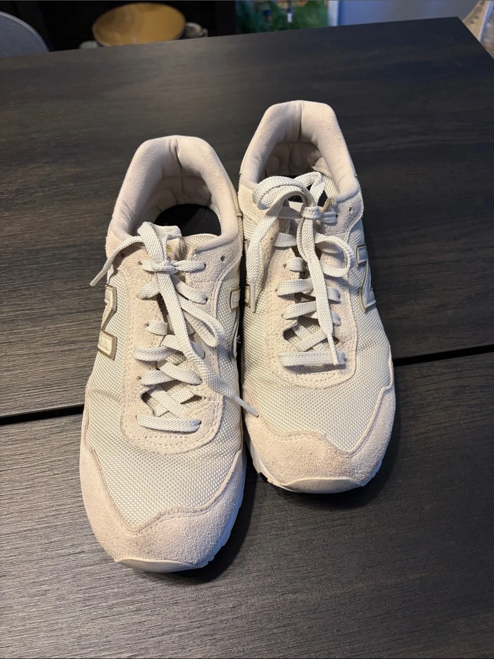 New Balance 515 Women's Neutral Beige/Taupe with Gold Lace-Up Sneakers